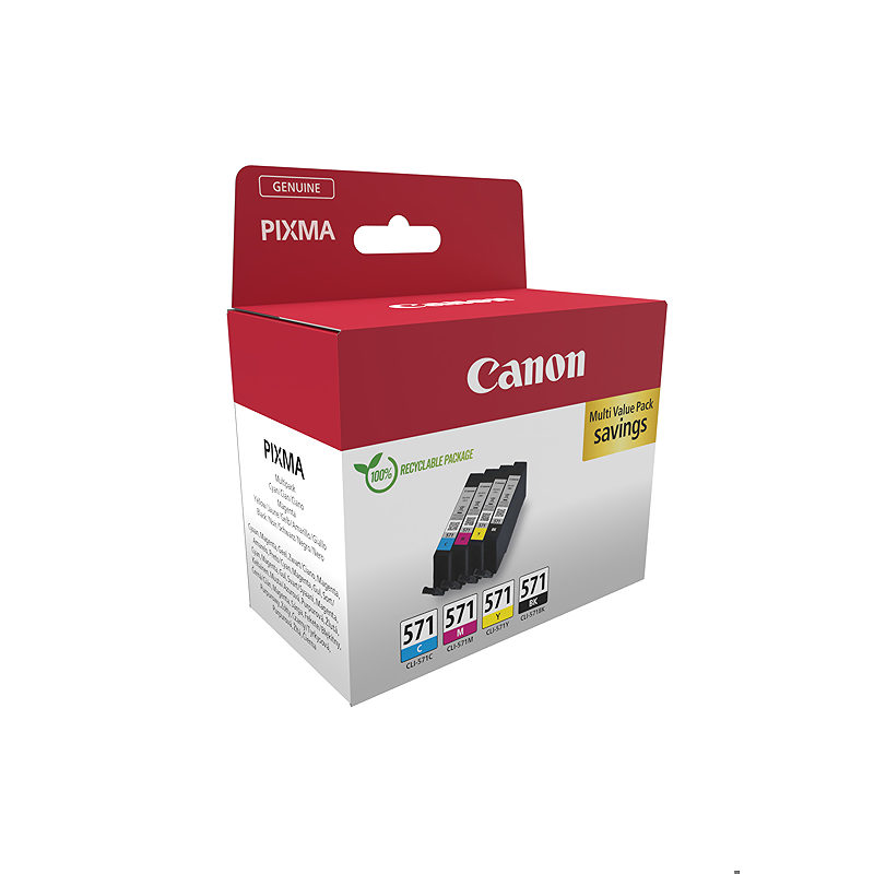Canon 0386C008 blækpatron 4 stk Original Sort, Blå, Magenta, Gul - Billede 2