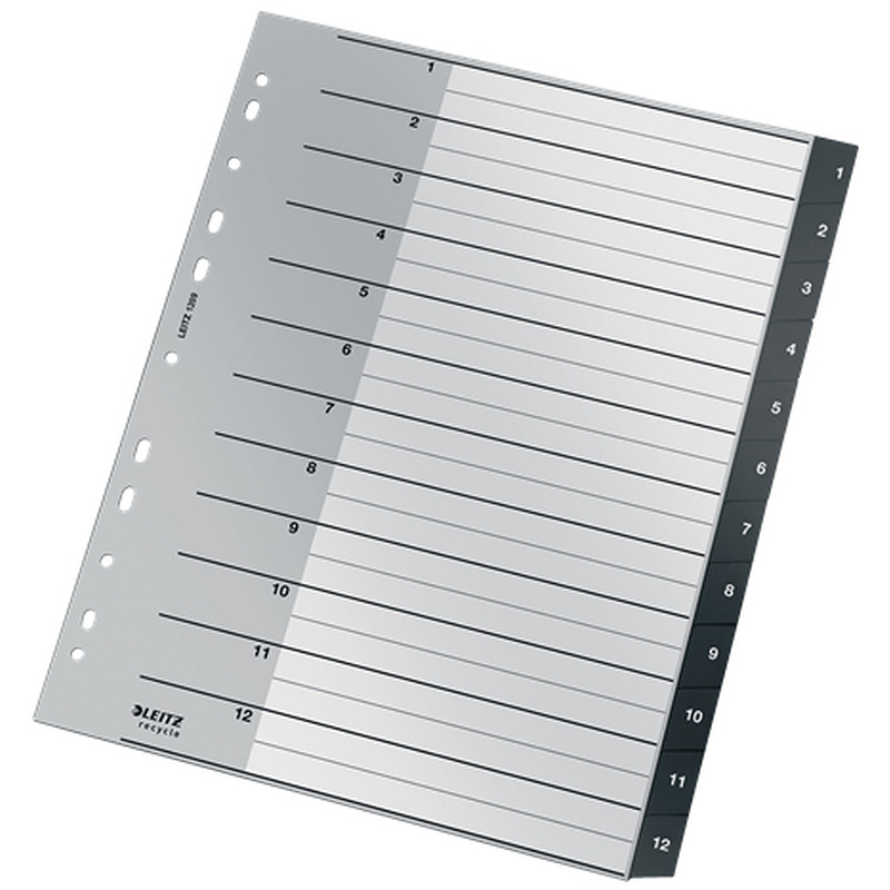 Leitz Recycle register 1-12, PP, ekstra bredt - Billede 2
