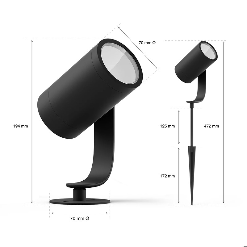 Philips Hue White and Color ambiance Lily udendørs spot - Billede 3