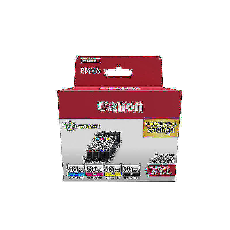 Canon 1998C007 blækpatron 4 stk Original Sort, Blå, Magenta, Gul