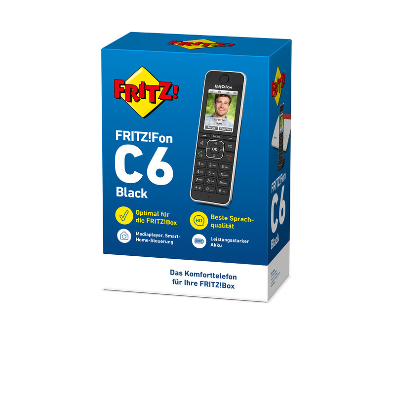 Fon FRITZ! C6 DECT telefon Nummervisning Sort - Billede 4