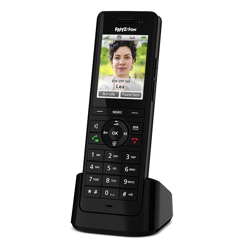 Fon FRITZ! X6 DECT telefon Nummervisning Sort