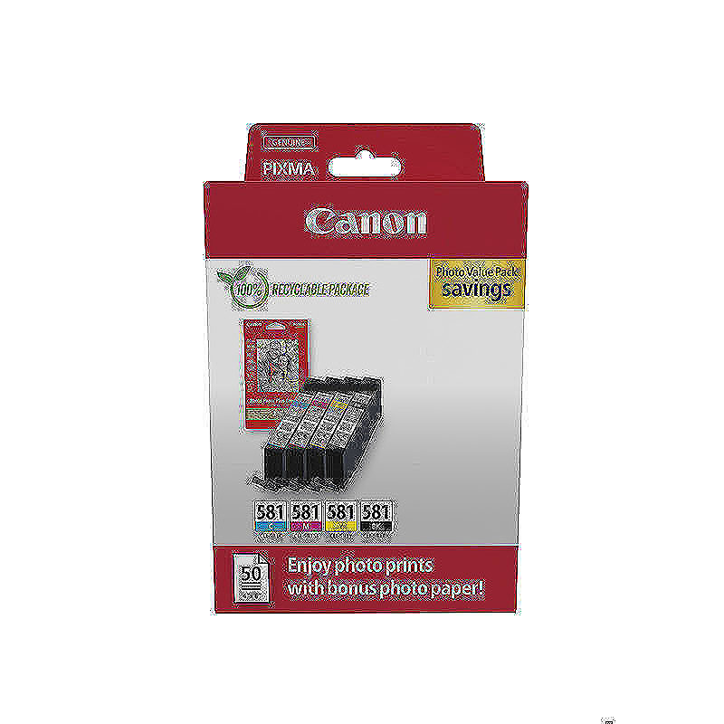 Canon 2106C006 blækpatron 4 stk Original Sort, Blå, Magenta, Gul