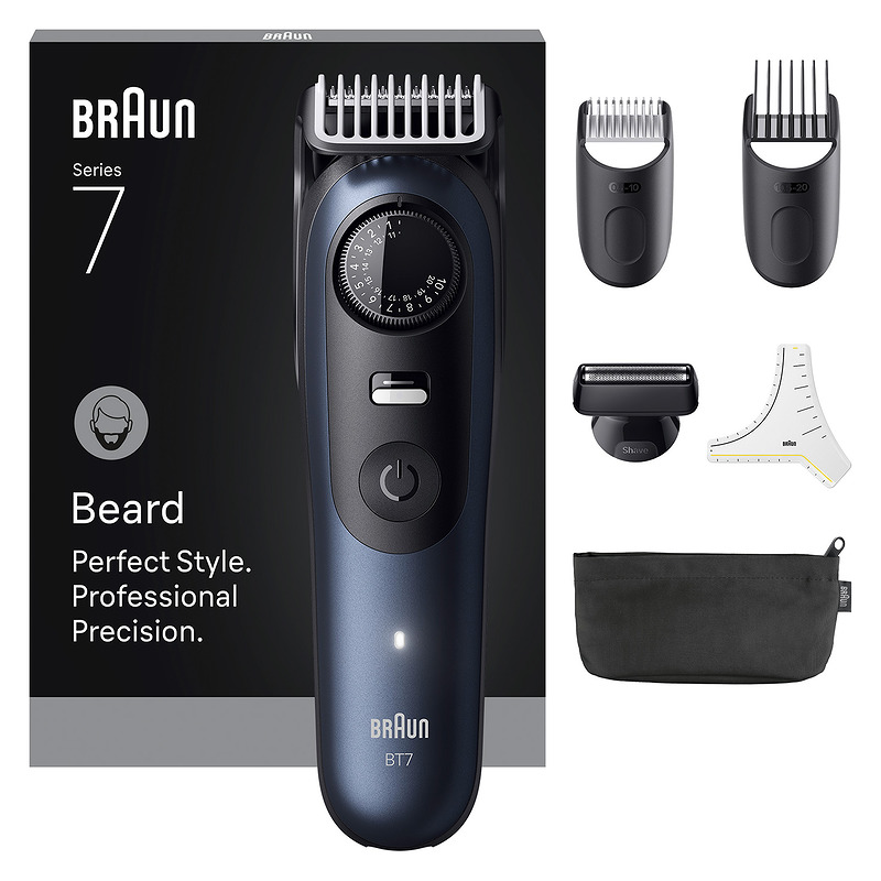 Braun BeardTrimmer 7 BT7520 Batteri 40 2 cm Våd og tør Sort, Blå