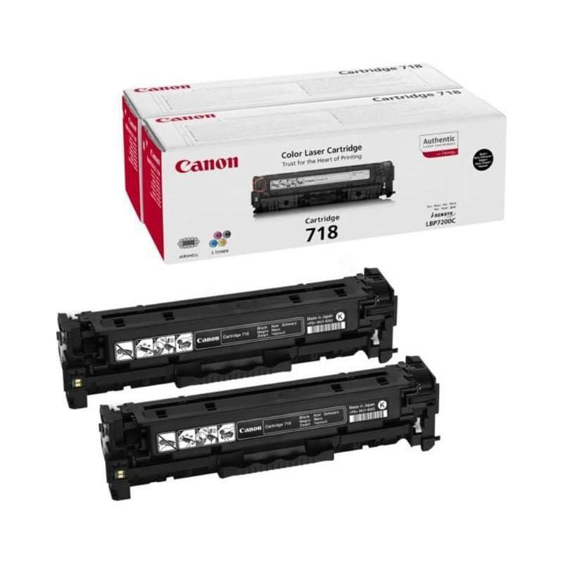 Canon CRG-718 Bk VP tonerpatron 2 stk Original Sort