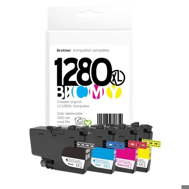 Brother LC1280 blæk sampak CMYK - Billede 2
