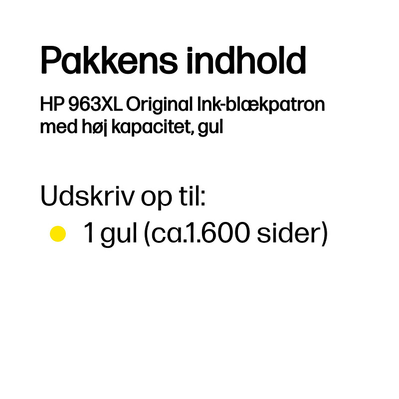 HP 963XL Original Ink-blækpatron med høj kapacitet, gul - Billede 3