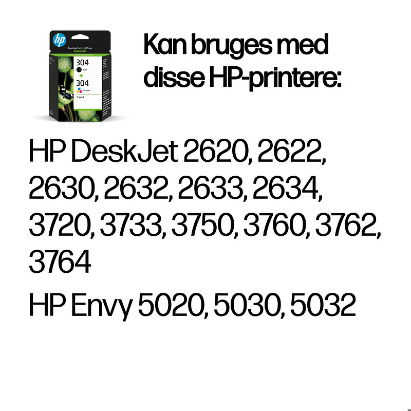 Blækpatron, HP 304 Combo - Billede 2
