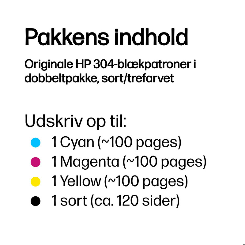 Blækpatron, HP 304 Combo - Billede 3