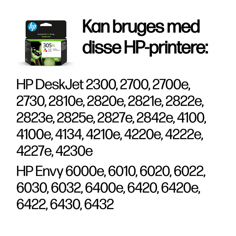 Blækpatron, HP 305XL CMY - Billede 2