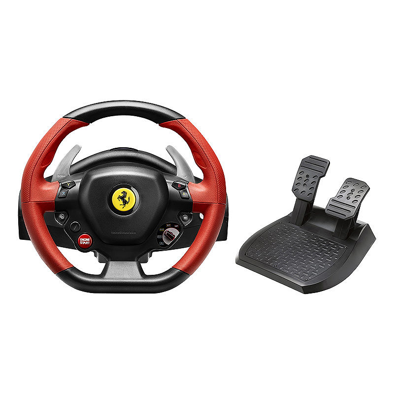 Thrustmaster Ferrari 458 Spider Sort, Rød USB Rat + Pedaler Xbox One