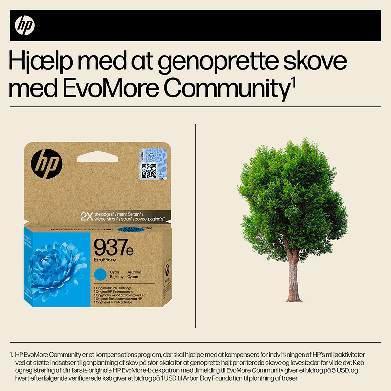 HP Original 937e EvoMore-blækpatron, cyan - Billede 7