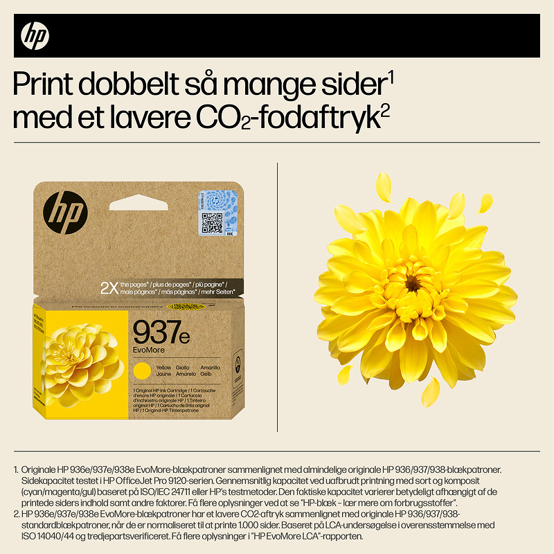 HP Original 937e EvoMore-blækpatron, gul - Billede 4