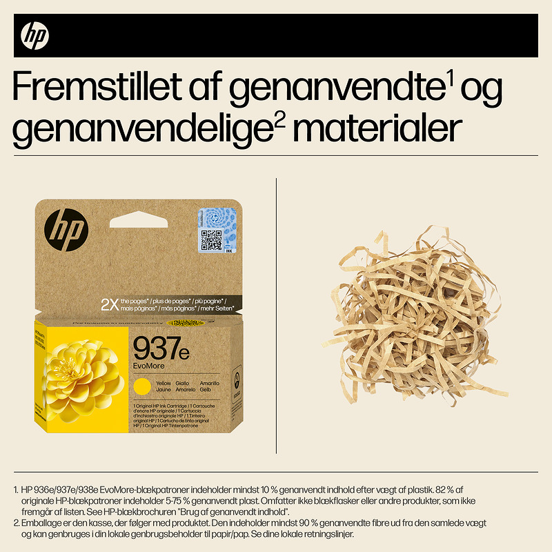 HP Original 937e EvoMore-blækpatron, gul - Billede 6