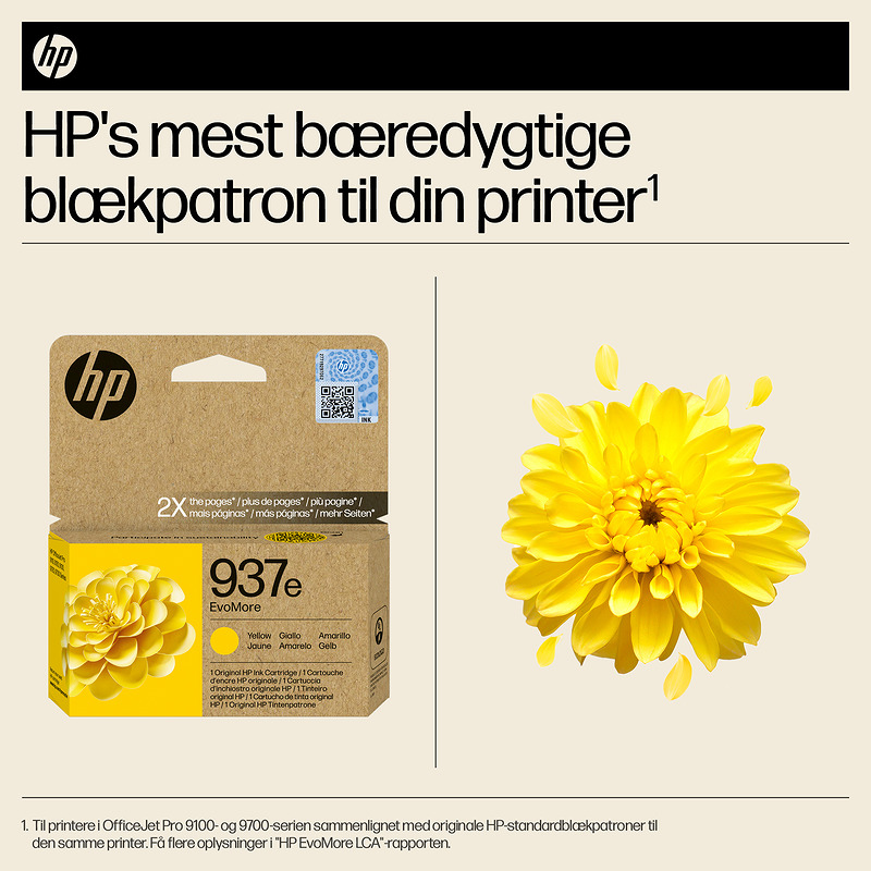 HP Original 937e EvoMore-blækpatron, gul - Billede 7