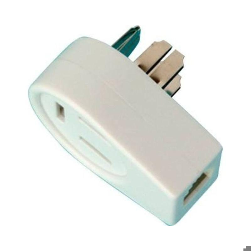 Teleadapter 3P DK / RJ45 hvid