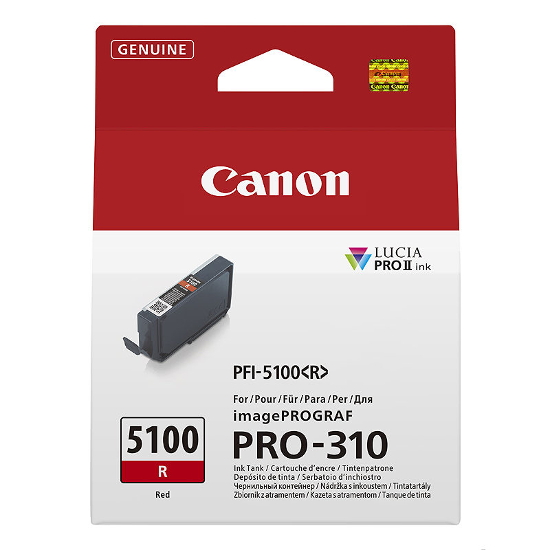 Canon PFI-5100 R blækpatron 1 stk Original Rød
