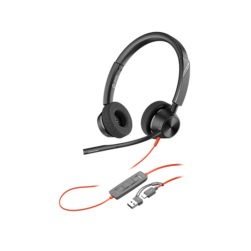 HP Poly Blackwire 3320 Stereo Microsoft Teams Certified USB-C Headset +USB-C/A Adapter - Billede 6