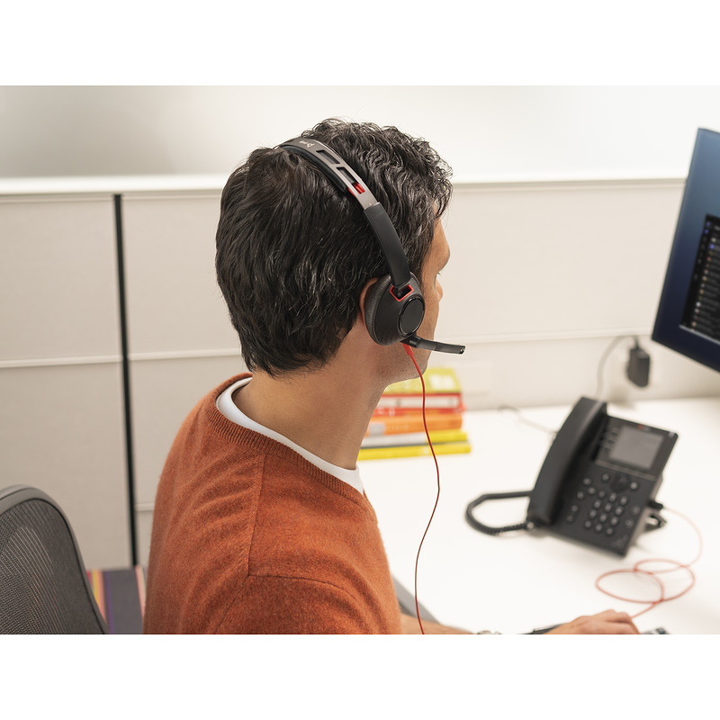 HP Poly Blackwire 5210 USB-C-monoheadset + 3,5 mm stik + USB-C/A-adapter - Billede 3