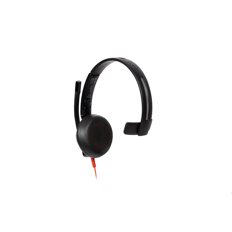 HP Poly Blackwire 5210 USB-C-monoheadset + 3,5 mm stik + USB-C/A-adapter - Billede 4