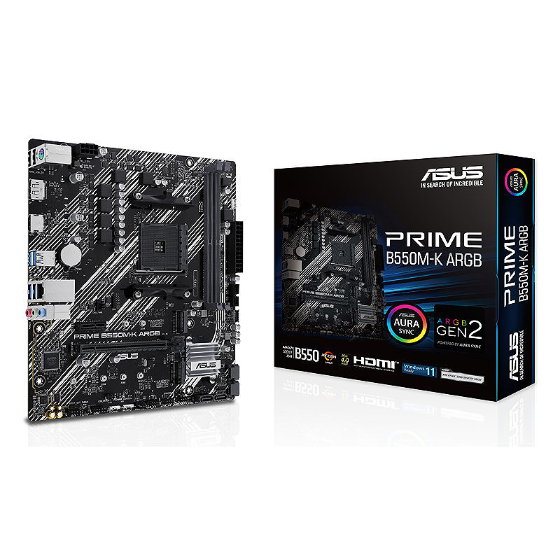 ASUS PRIME B550M-K ARGB AMD B550 Stik AM4 micro ATX