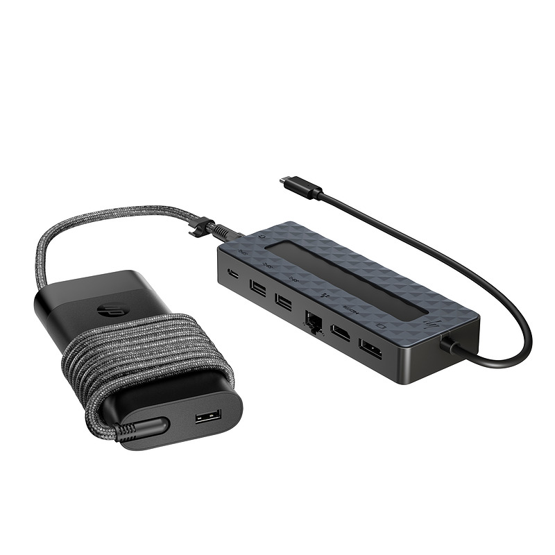 HP Universal USB-C-hub og bærbar oplader-kombination - Billede 4