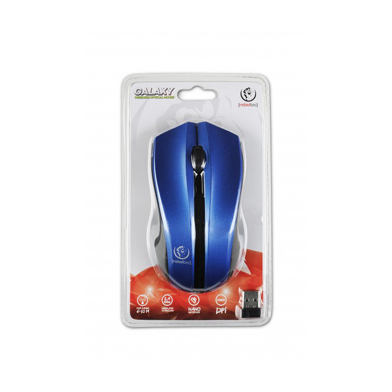 Rebeltec wireless mouse Galaxy blue/black - Billede 3