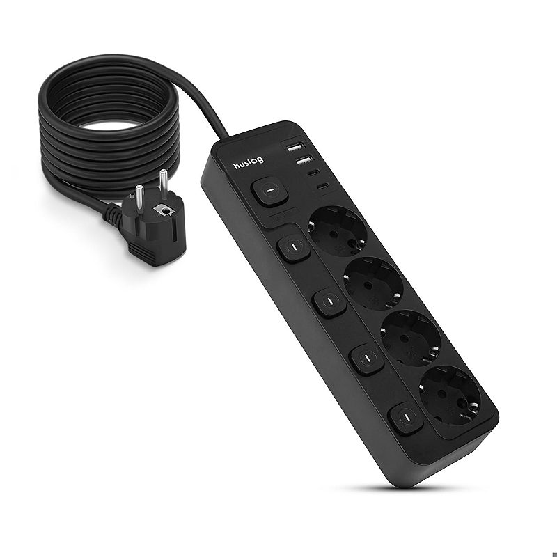 Huslog Power strip with 5 switches