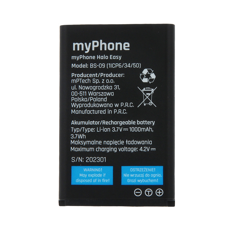 Battery for myPhone Halo Easy 1000mAh - Billede 2
