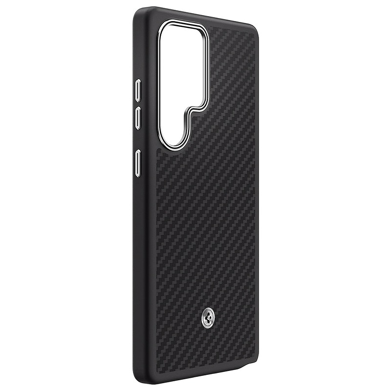 Samsung Enzo Aramid Case for Samsung Galaxy S25 Ultra Black-Silver - Billede 4