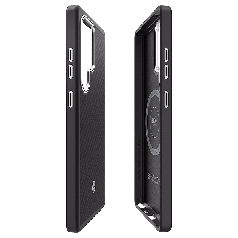 Samsung Enzo Aramid Case for Samsung Galaxy S25 Ultra Black-Silver - Billede 5