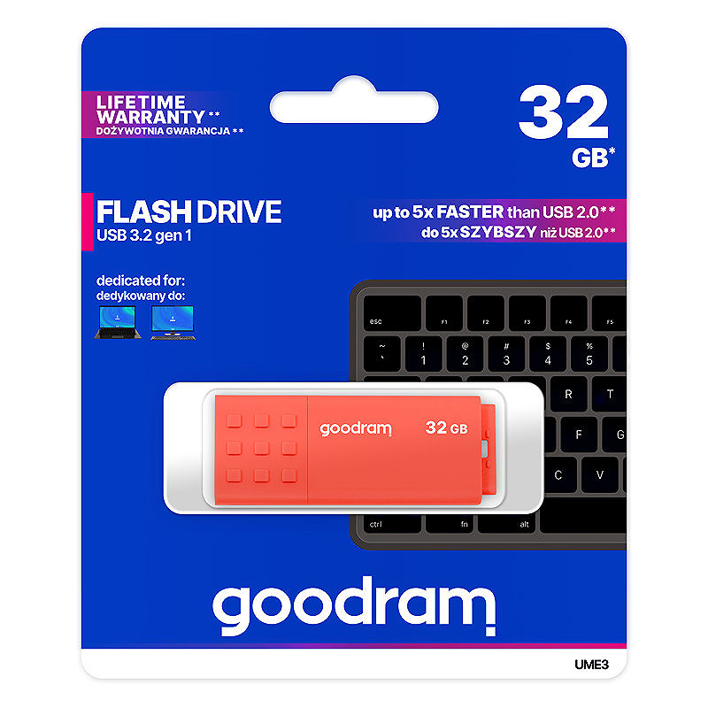 Goodram UME3 USB-nøgle 32 GB USB Type-A 3.2 Gen 1 (3.1 Gen 1) Orange - Billede 5