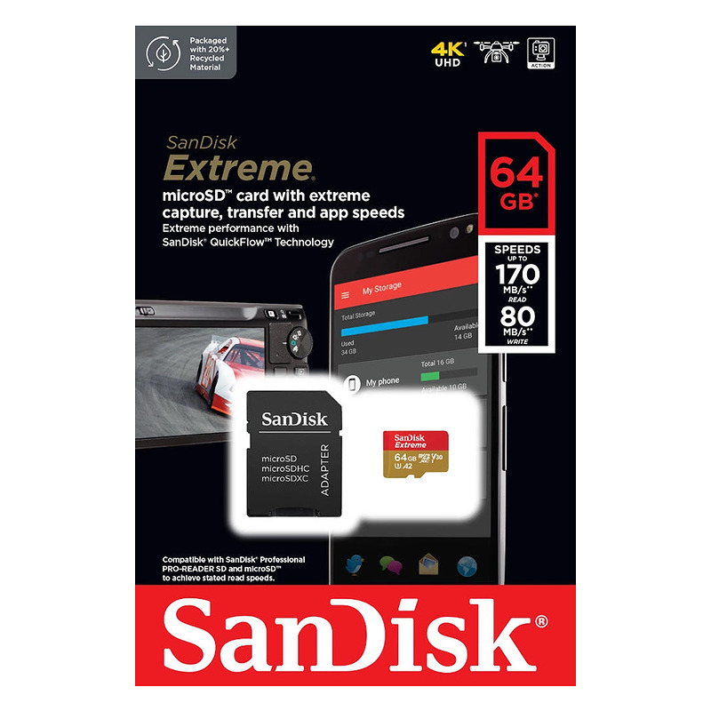 SanDisk memory card microSD UHS-I 64GB SDSQXAH-064G-GN6MA - Billede 2