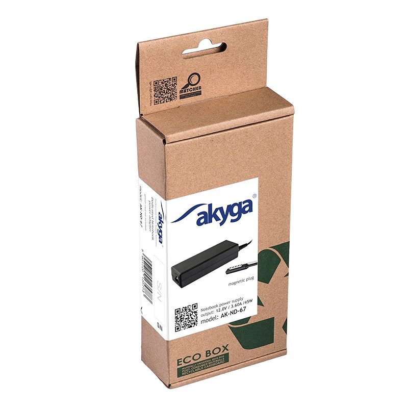 Akyga power supply AK-ND-67 12.0V / 3.60A 45W Magnetic Surface plug Surface PRO 2 1.2m - Billede 5