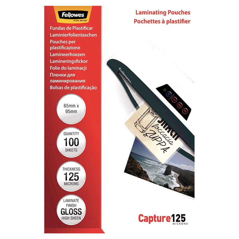 Lamineringslommer 65x95mm 100 x 125 Micron Blank - Billede 2