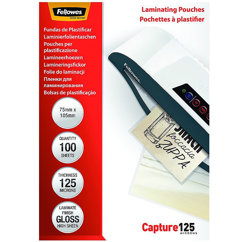 Lamineringslommer 75x105mm 100 x 125 Micron Blank