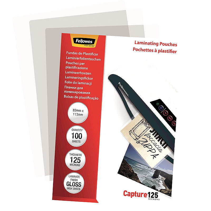 Lamineringslommer 83x113mm 100 x 125 Micron Blank