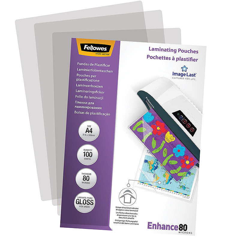 Lamineringslommer A4 100 x 80 Micron Blank - Billede 3