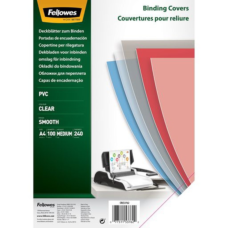 Fellowes PVC Cover A4 100x240M Transparent - Billede 2