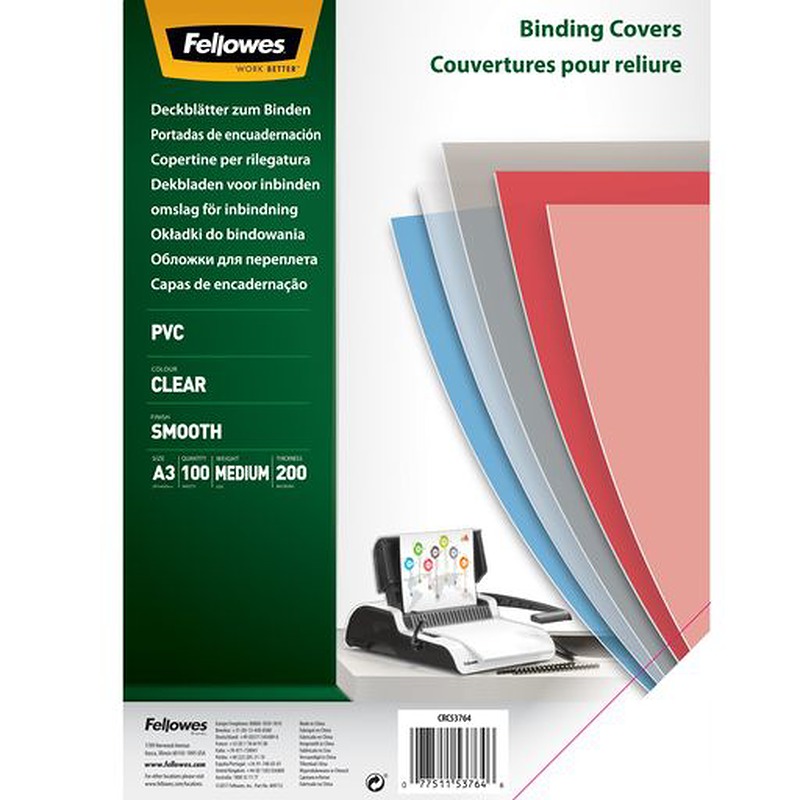 Fellowes PVC Cover A3 100x200M Transparent - Billede 2