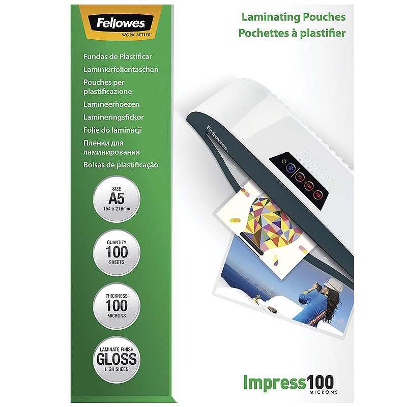 Lamineringslommer A5 100 x 100 Micron Blank