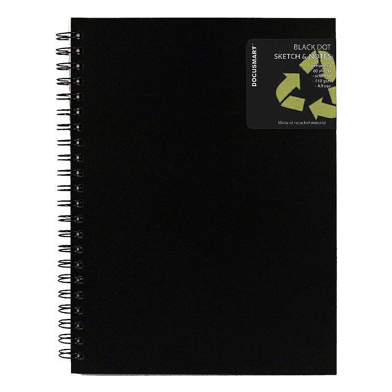 Skitseblok A5 Med PP Front Sort