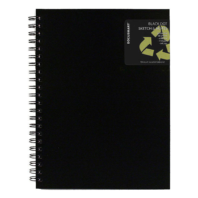 Skitseblok A4 Med PP Front Sort