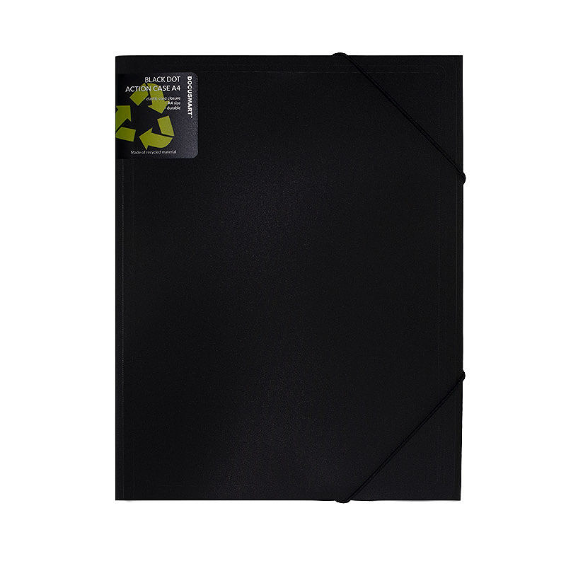 Elastikmappe BLACK A4 Sort