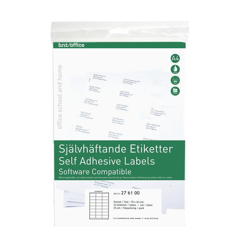 Kopi & Laseretiket 70x36mm 2 Grebkant 25 Pakk - Billede 2