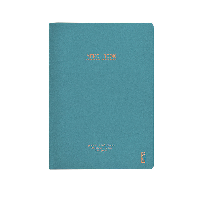 KOZO Notesbog A5 3 Pakke Coffee Bric Steel Blue