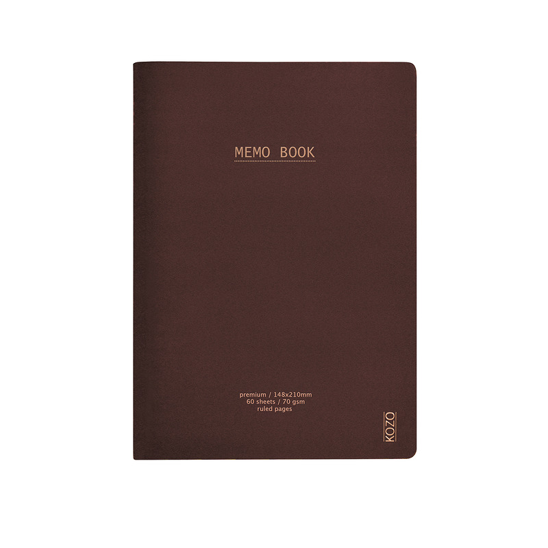KOZO Notesbog A5 3 Pakke Coffee Bric Steel Blue - Billede 4