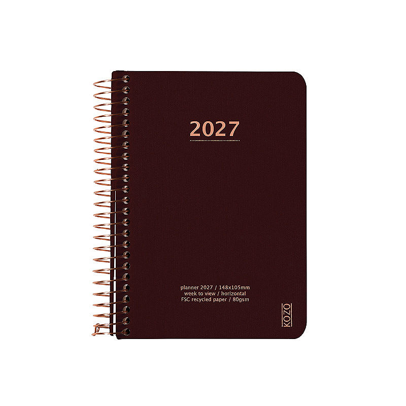 KOZO Kalender 2027 A6 Uge per opslag Coffee