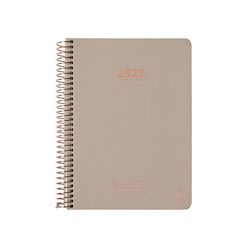 KOZO Kalender 2027 A5 Uge per opslag Sand