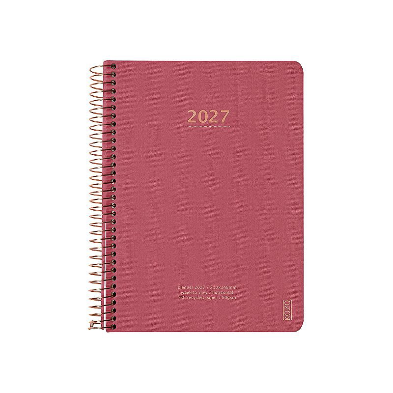 KOZO Kalender 2027 A5 Uge per opslag Guava Pink